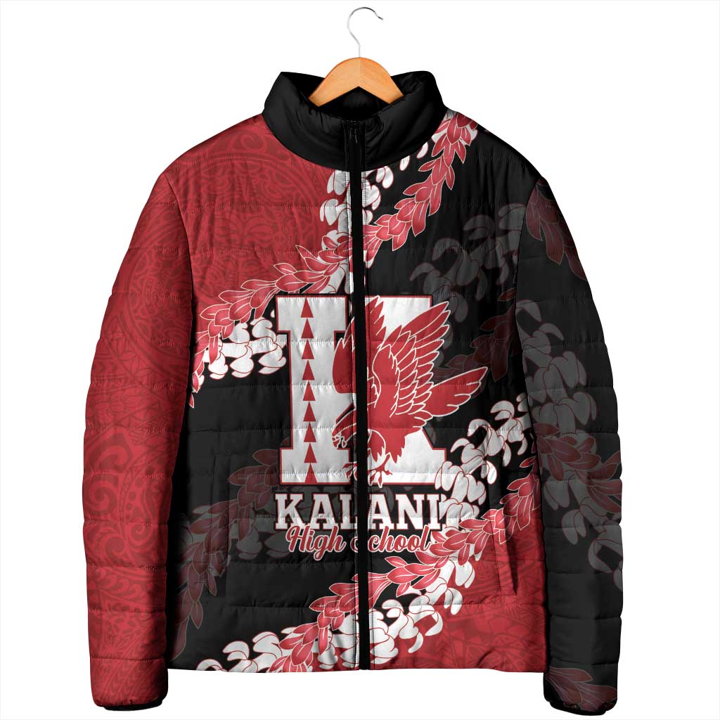 Personalized Kalani Hawaii High School Padded Jacket Puakenikeni Lei Hawaiian Pattern - Polynesian Pride