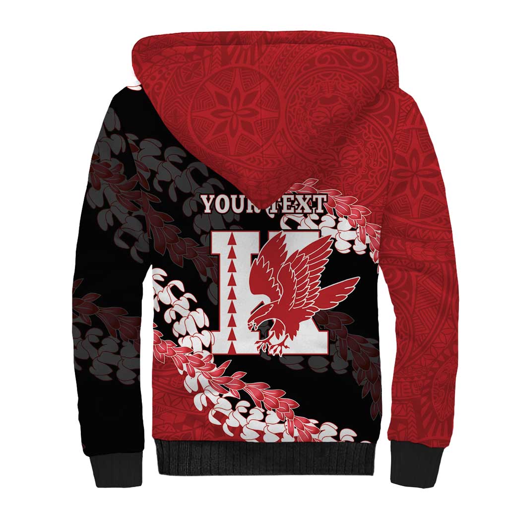 Personalized Kalani Hawaii High School Sherpa Hoodie Puakenikeni Lei Hawaiian Pattern - Polynesian Pride