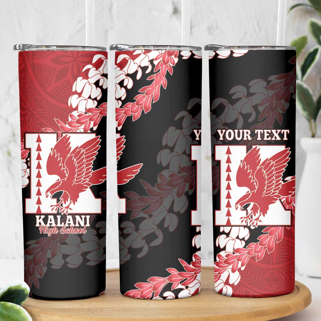 Personalized Kalani Hawaii High School Skinny Tumbler Puakenikeni Lei Hawaiian Pattern - Polynesian Pride