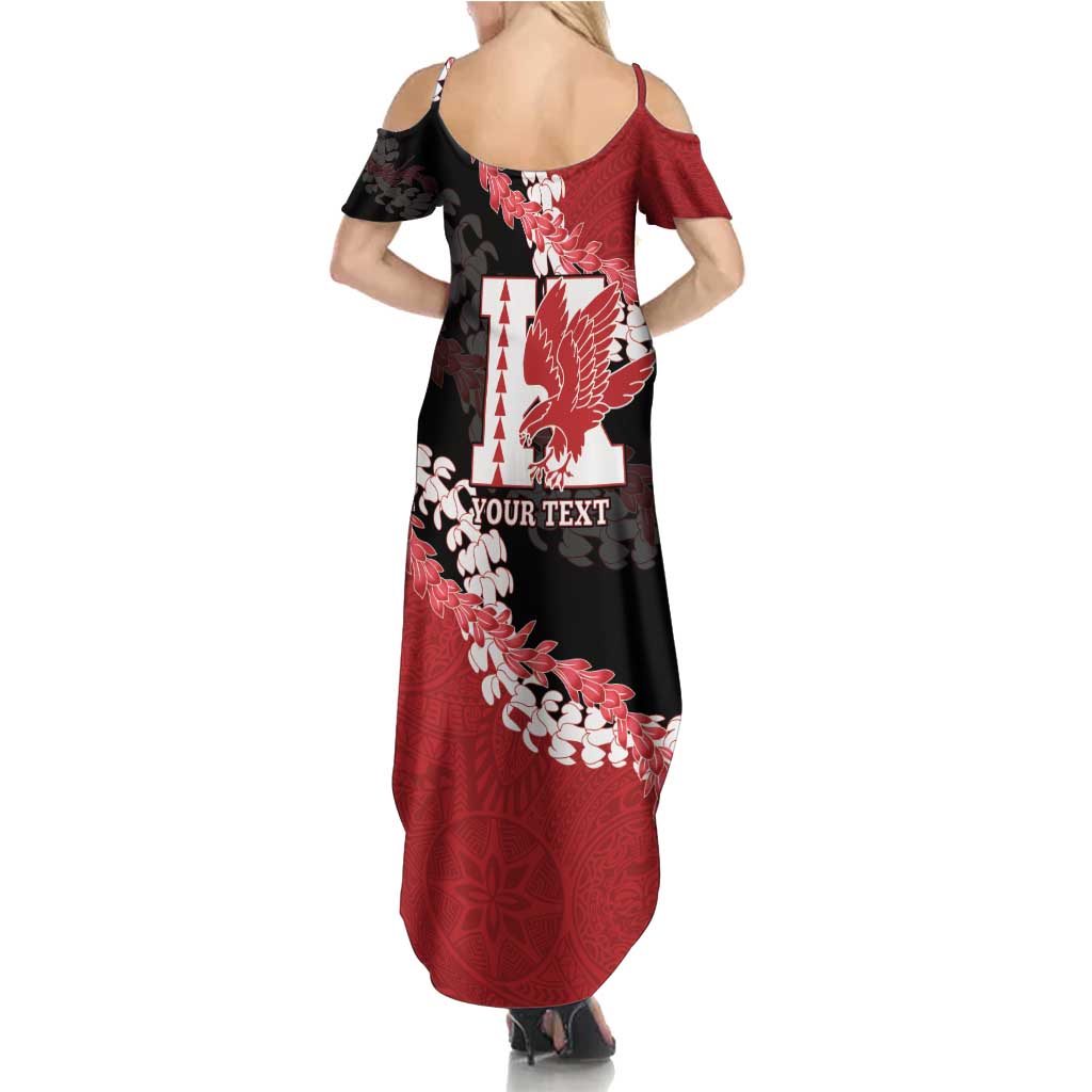 Personalized Kalani Hawaii High School Summer Maxi Dress Puakenikeni Lei Hawaiian Pattern - Polynesian Pride