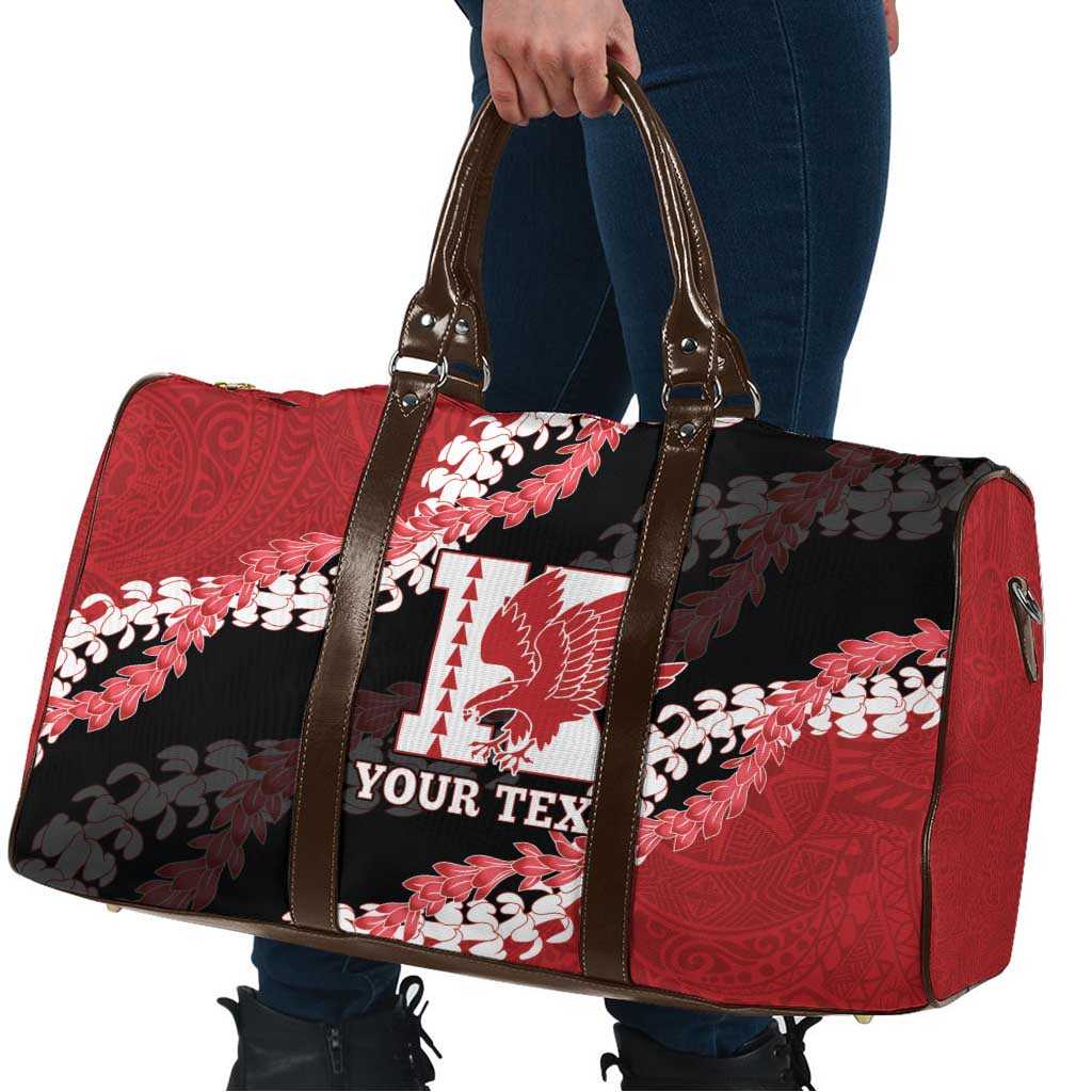 Personalized Kalani Hawaii High School Travel Bag Puakenikeni Lei Hawaiian Pattern - Polynesian Pride