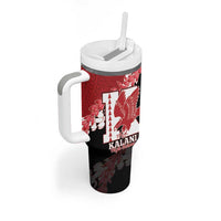 Personalized Kalani Hawaii High School Tumbler With Handle Puakenikeni Lei Hawaiian Pattern - Polynesian Pride