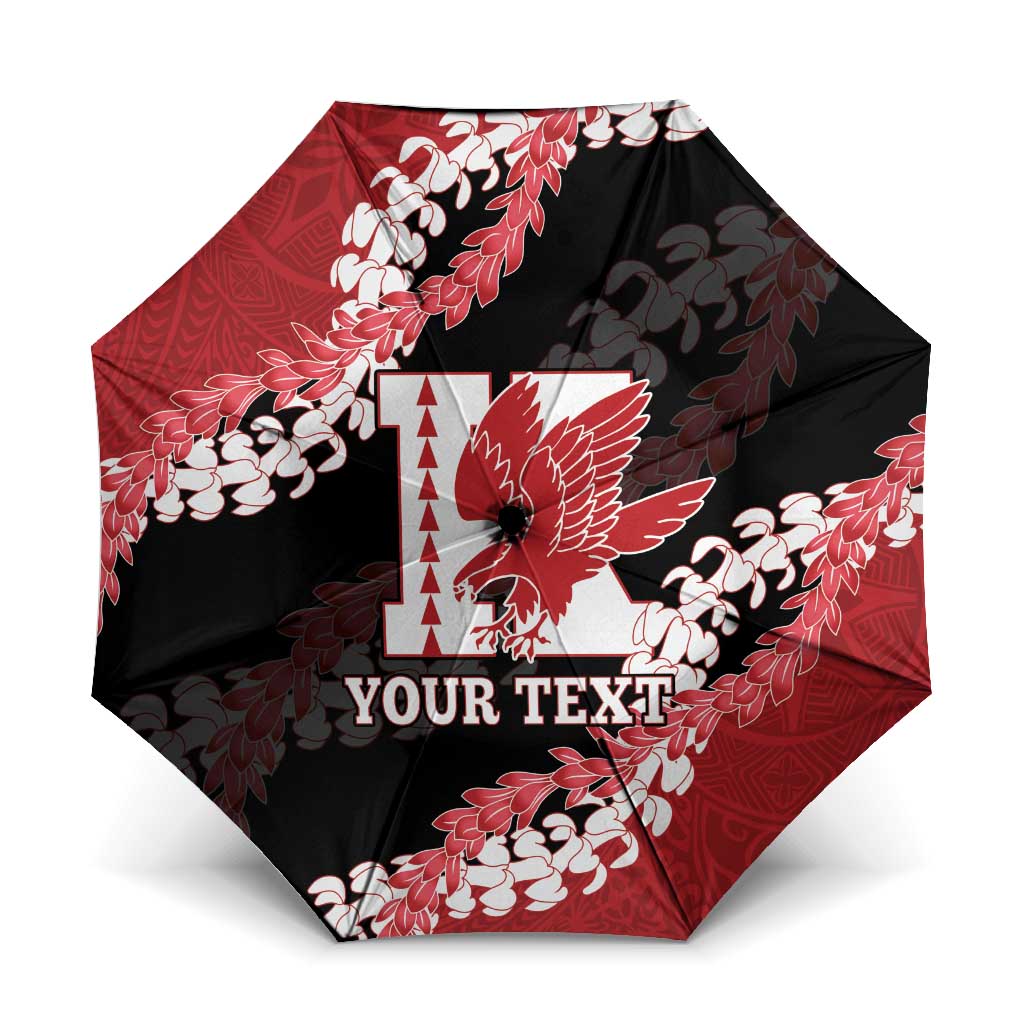 Personalized Kalani Hawaii High School Umbrella Puakenikeni Lei Hawaiian Pattern - Polynesian Pride