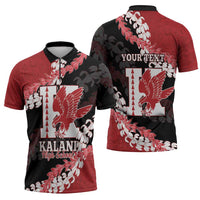 Personalized Kalani Hawaii High School Zipper Polo Shirt Puakenikeni Lei Hawaiian Pattern - Polynesian Pride