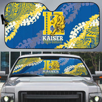 Kaiser Hawaii High School Auto Sun Shade Puakenikeni Lei Hawaiian Pattern - Polynesian Pride