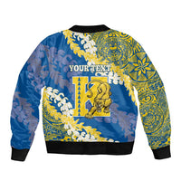 Personalized Kaiser Hawaii High School Bomber Jacket Puakenikeni Lei Hawaiian Pattern - Polynesian Pride