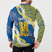 Personalized Kaiser Hawaii High School Button Sweatshirt Puakenikeni Lei Hawaiian Pattern - Polynesian Pride