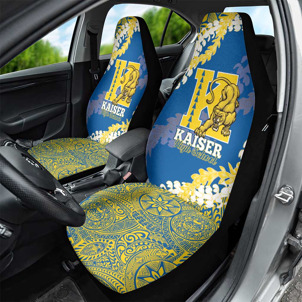 Kaiser Hawaii High School Car Seat Cover Puakenikeni Lei Hawaiian Pattern - Polynesian Pride