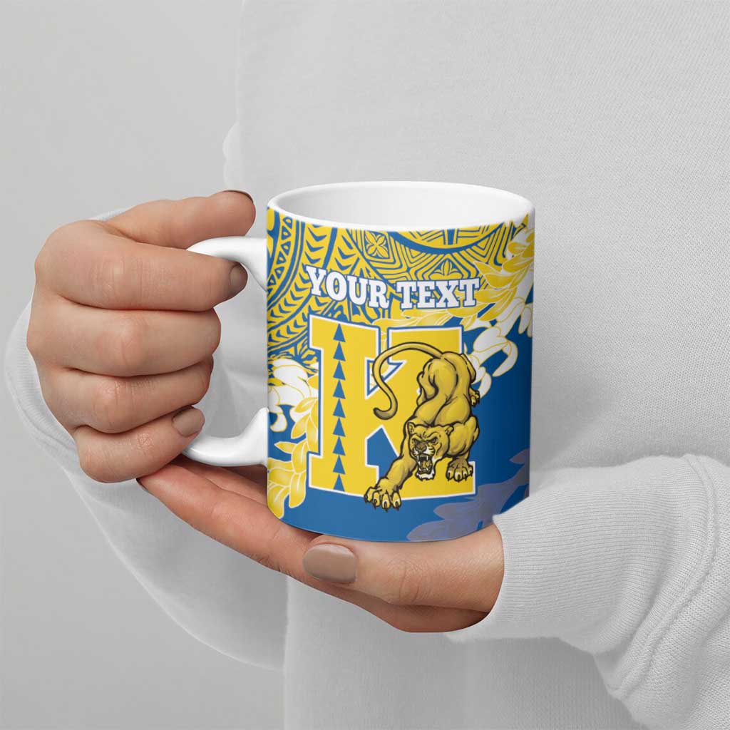 Personalized Kaiser Hawaii High School Ceramic Mug Puakenikeni Lei Hawaiian Pattern - Polynesian Pride