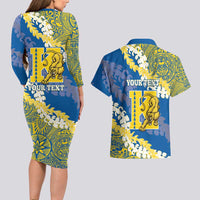 Personalized Kaiser Hawaii High School Couples Matching Long Sleeve Bodycon Dress and Hawaiian Shirt Puakenikeni Lei Hawaiian Pattern - Polynesian Pride