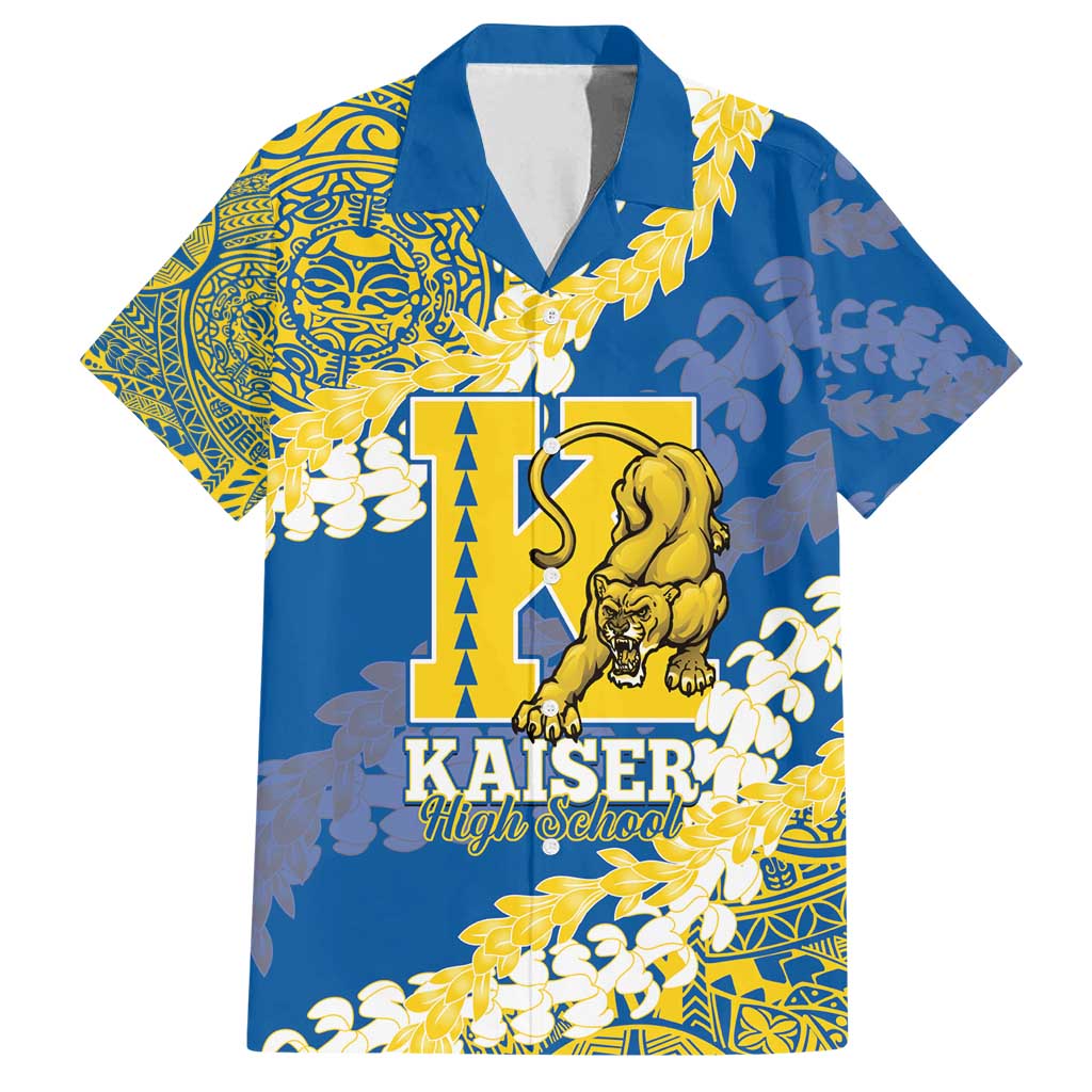 Personalized Kaiser Hawaii High School Family Matching Off Shoulder Short Dress and Hawaiian Shirt Puakenikeni Lei Hawaiian Pattern - Polynesian Pride