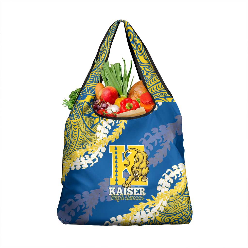 Kaiser Hawaii High School Grocery Bag Puakenikeni Lei Hawaiian Pattern - Polynesian Pride