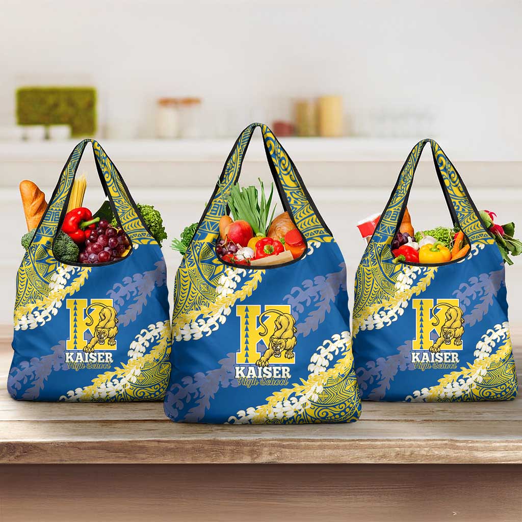 Kaiser Hawaii High School Grocery Bag Puakenikeni Lei Hawaiian Pattern - Polynesian Pride
