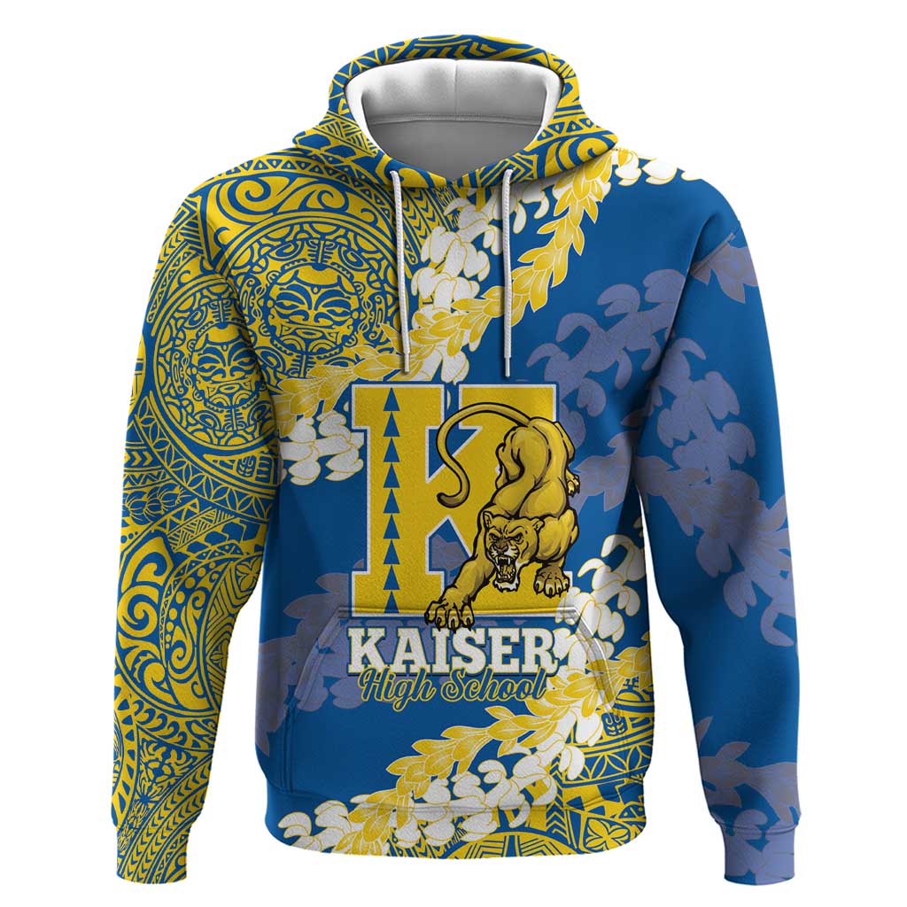 Personalized Kaiser Hawaii High School Hoodie Puakenikeni Lei Hawaiian Pattern - Polynesian Pride