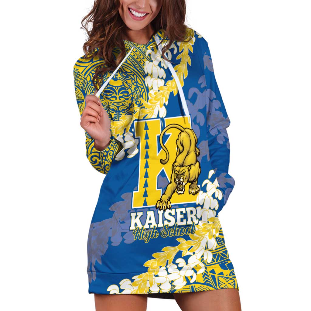 Personalized Kaiser Hawaii High School Hoodie Dress Puakenikeni Lei Hawaiian Pattern - Polynesian Pride