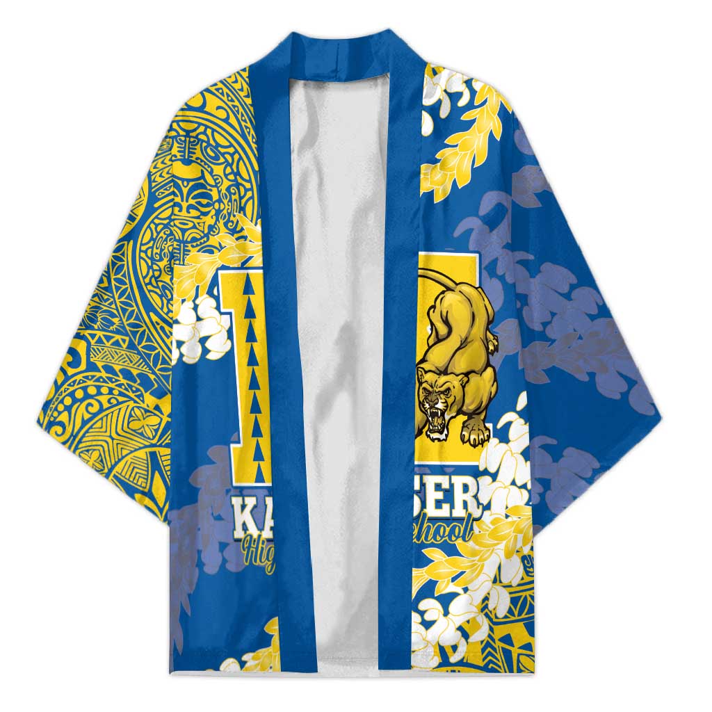 Personalized Kaiser Hawaii High School Kimono Puakenikeni Lei Hawaiian Pattern - Polynesian Pride