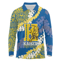 Personalized Kaiser Hawaii High School Long Sleeve Polo Shirt Puakenikeni Lei Hawaiian Pattern - Polynesian Pride