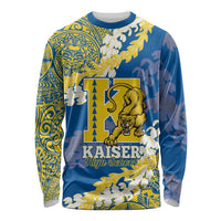 Personalized Kaiser Hawaii High School Long Sleeve Shirt Puakenikeni Lei Hawaiian Pattern - Polynesian Pride