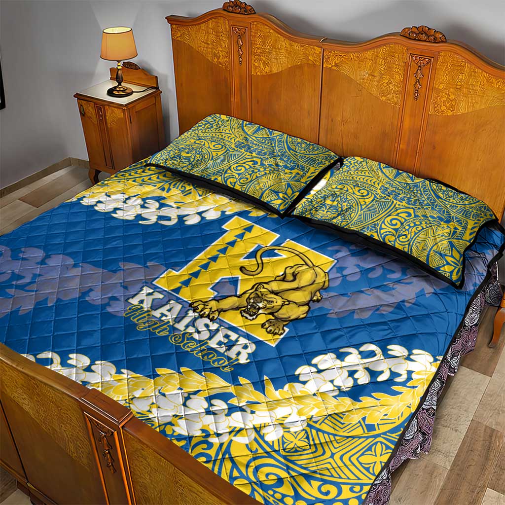 Kaiser Hawaii High School Quilt Bed Set Puakenikeni Lei Hawaiian Pattern - Polynesian Pride