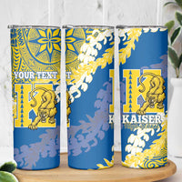 Personalized Kaiser Hawaii High School Skinny Tumbler Puakenikeni Lei Hawaiian Pattern - Polynesian Pride