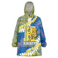 Personalized Kaiser Hawaii High School Wearable Blanket Hoodie Puakenikeni Lei Hawaiian Pattern - Polynesian Pride