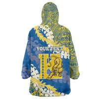 Personalized Kaiser Hawaii High School Wearable Blanket Hoodie Puakenikeni Lei Hawaiian Pattern - Polynesian Pride