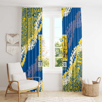 Kaiser Hawaii High School Window Curtain Puakenikeni Lei Hawaiian Pattern - Polynesian Pride