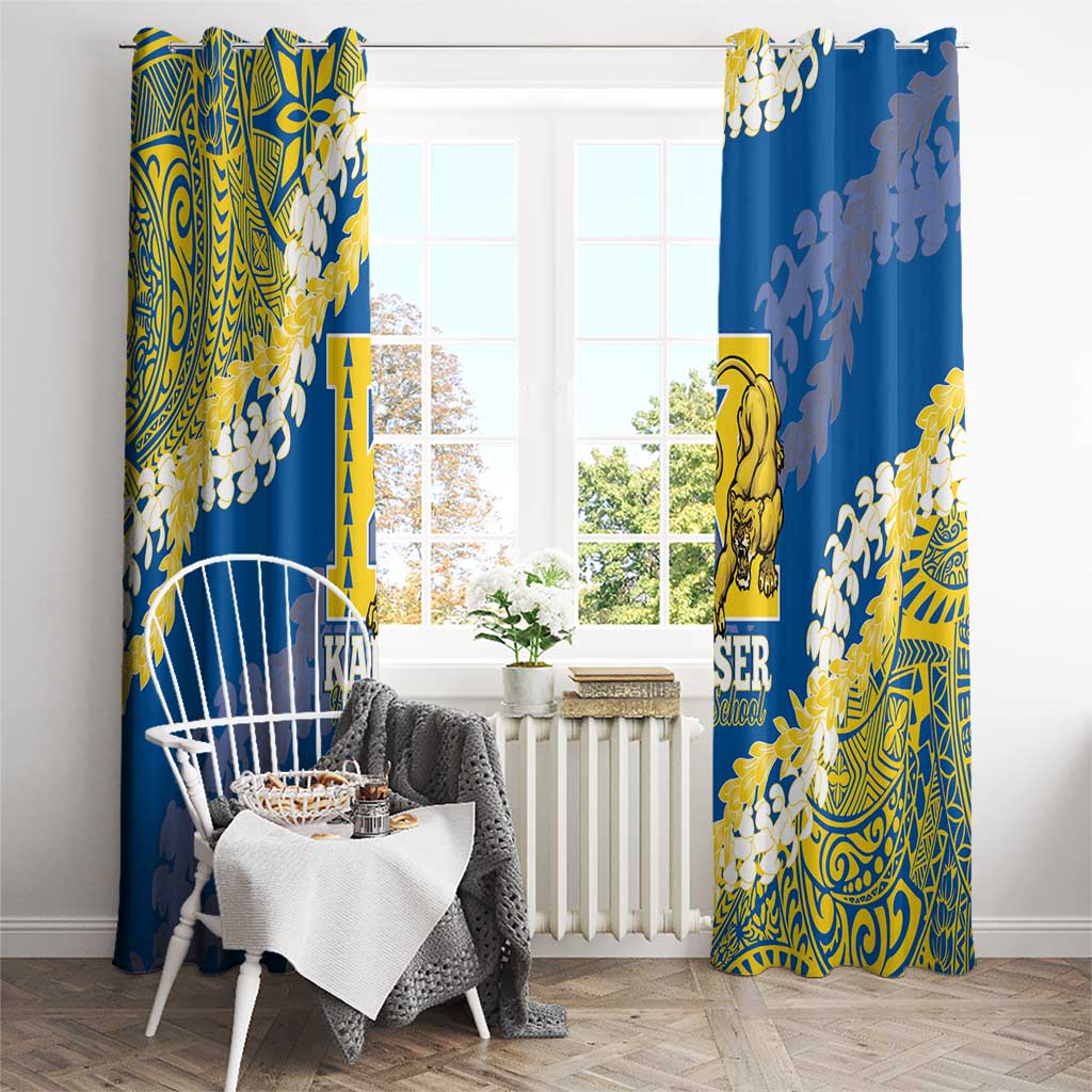 Kaiser Hawaii High School Window Curtain Puakenikeni Lei Hawaiian Pattern - Polynesian Pride