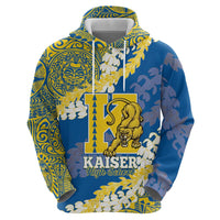 Personalized Kaiser Hawaii High School Zip Hoodie Puakenikeni Lei Hawaiian Pattern - Polynesian Pride