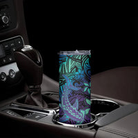 Purple Paradise Hawaiian Tribal Hammerhead Shark Skinny Tumbler