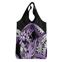 Purple Polynesian Grocery Bag Hammerhead Shark Tattoo Royal Plumeria Gradient