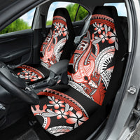 Red Polynesian Car Seat Cover Hammerhead Shark Tattoo Royal Plumeria Gradient Vibes LT14 - Polynesian Pride