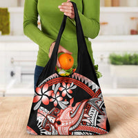 Red Polynesian Grocery Bag Hammerhead Shark Tattoo Royal Plumeria Gradient