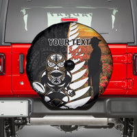 Custom New Zealand Silver Fern Rugby ANZAC Day Spare Tire Cover 2024 All Black Tiki Mascot LT14 - Polynesian Pride