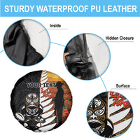 Custom New Zealand Silver Fern Rugby ANZAC Day Spare Tire Cover 2024 All Black Tiki Mascot LT14 - Polynesian Pride