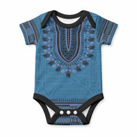 Blue African Dashiki With Fijian Tapa Pattern Baby Onesie LT14 Blue - Polynesian Pride