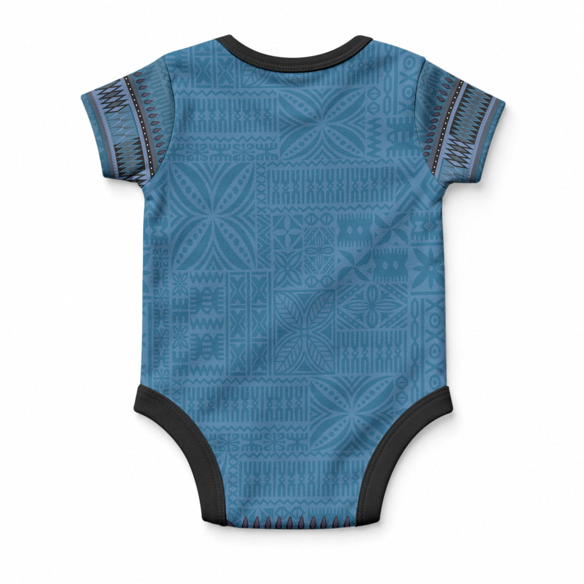 Blue African Dashiki With Fijian Tapa Pattern Baby Onesie LT14 - Polynesian Pride