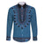 Blue African Dashiki With Fijian Tapa Pattern Family Matching Puletasi and Hawaiian Shirt