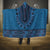 Blue African Dashiki With Fijian Tapa Pattern Hooded Blanket