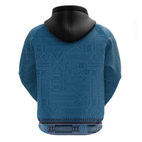 Blue African Dashiki With Fijian Tapa Pattern Zip Hoodie