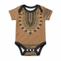 Brown African Dashiki With Fijian Tapa Pattern Baby Onesie LT14 Brown - Polynesian Pride