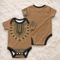 Brown African Dashiki With Fijian Tapa Pattern Baby Onesie LT14 - Polynesian Pride
