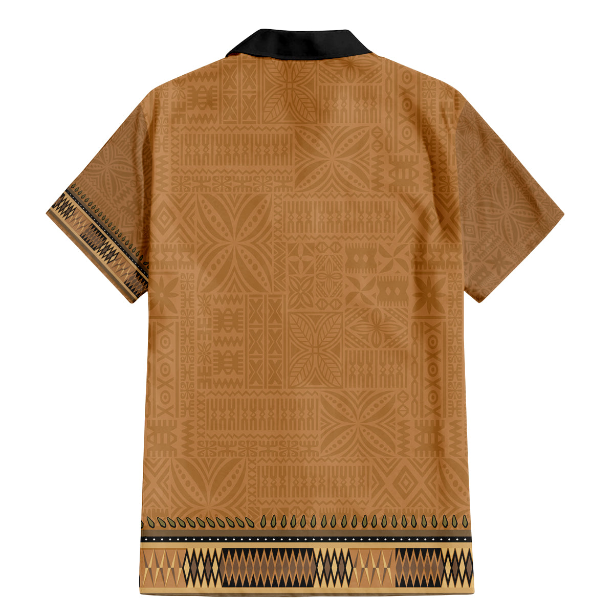 Brown African Dashiki With Fijian Tapa Pattern Family Matching Mermaid Dress and Hawaiian Shirt LT14 - Polynesian Pride