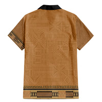 Brown African Dashiki With Fijian Tapa Pattern Family Matching Mermaid Dress and Hawaiian Shirt LT14 - Polynesian Pride