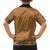 Brown African Dashiki With Fijian Tapa Pattern Family Matching Off Shoulder Short Dress and Hawaiian Shirt
