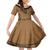 Brown African Dashiki With Fijian Tapa Pattern Family Matching Off Shoulder Short Dress and Hawaiian Shirt