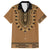 Brown African Dashiki With Fijian Tapa Pattern Family Matching Off Shoulder Short Dress and Hawaiian Shirt