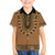 Brown African Dashiki With Fijian Tapa Pattern Family Matching Off Shoulder Short Dress and Hawaiian Shirt