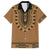 Brown African Dashiki With Fijian Tapa Pattern Family Matching Short Sleeve Bodycon Dress and Hawaiian Shirt