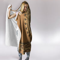 Brown African Dashiki With Fijian Tapa Pattern Hooded Blanket